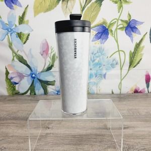 Starbucks Hologram Pearl White Stars Travel Tumbler Mug 16 oz 2012